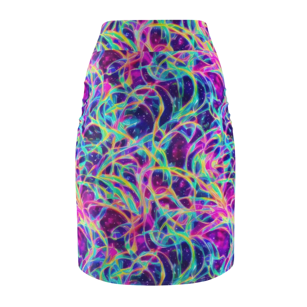 Electric Starweave on Pencil Skirt — Back