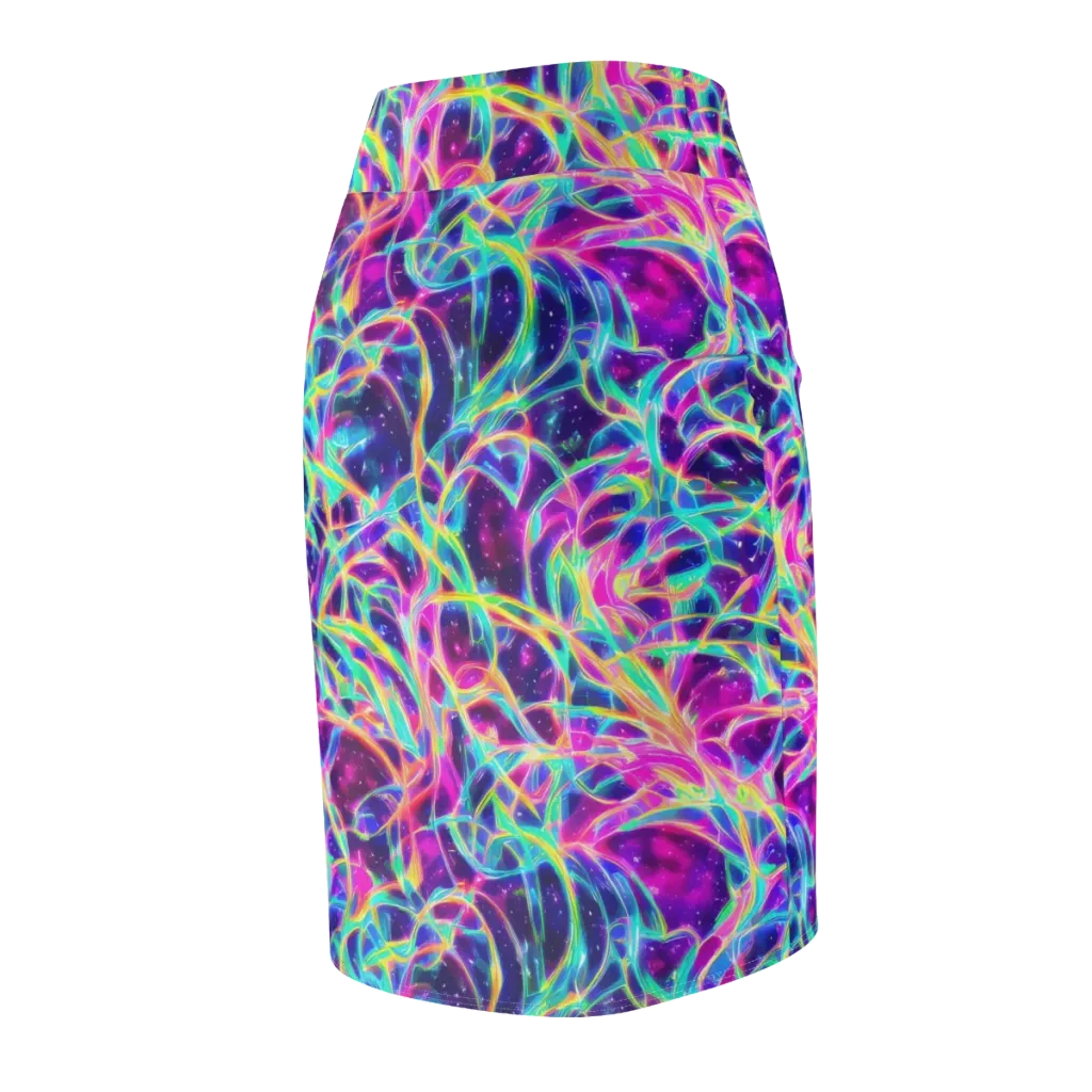 Electric Starweave on Pencil Skirt — Back Side