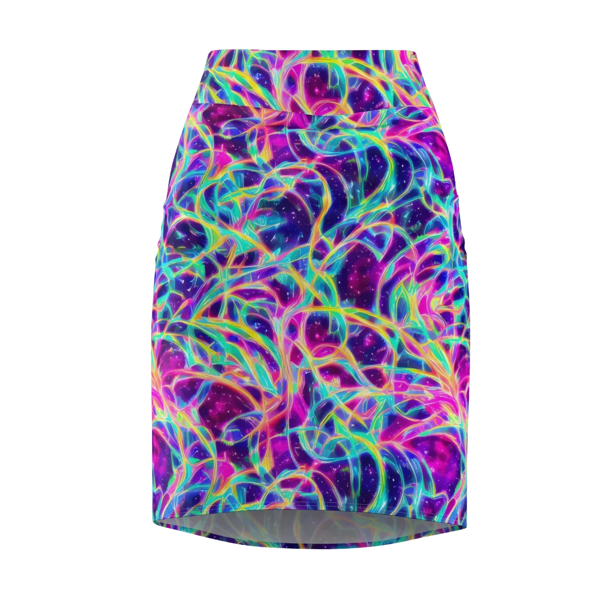 Electric Starweave on Pencil Skirt — Front