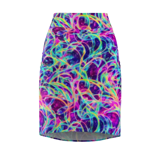 Electric Starweave on a Pencil Skirt