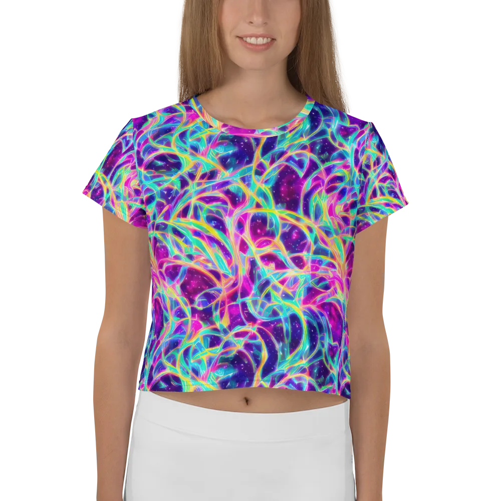 Electric Starweave on Crop Tee — Front