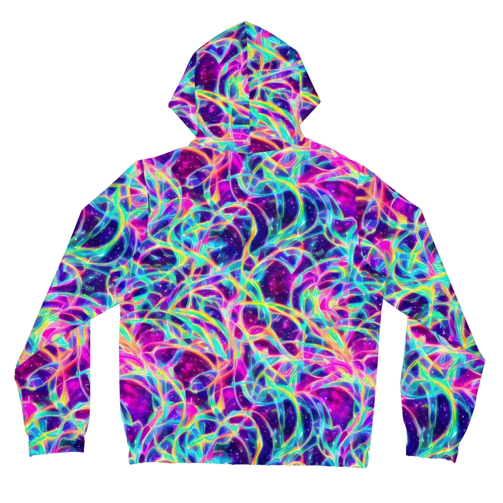 Electric Starweave on Women's Full-Zip Hoodie — Back