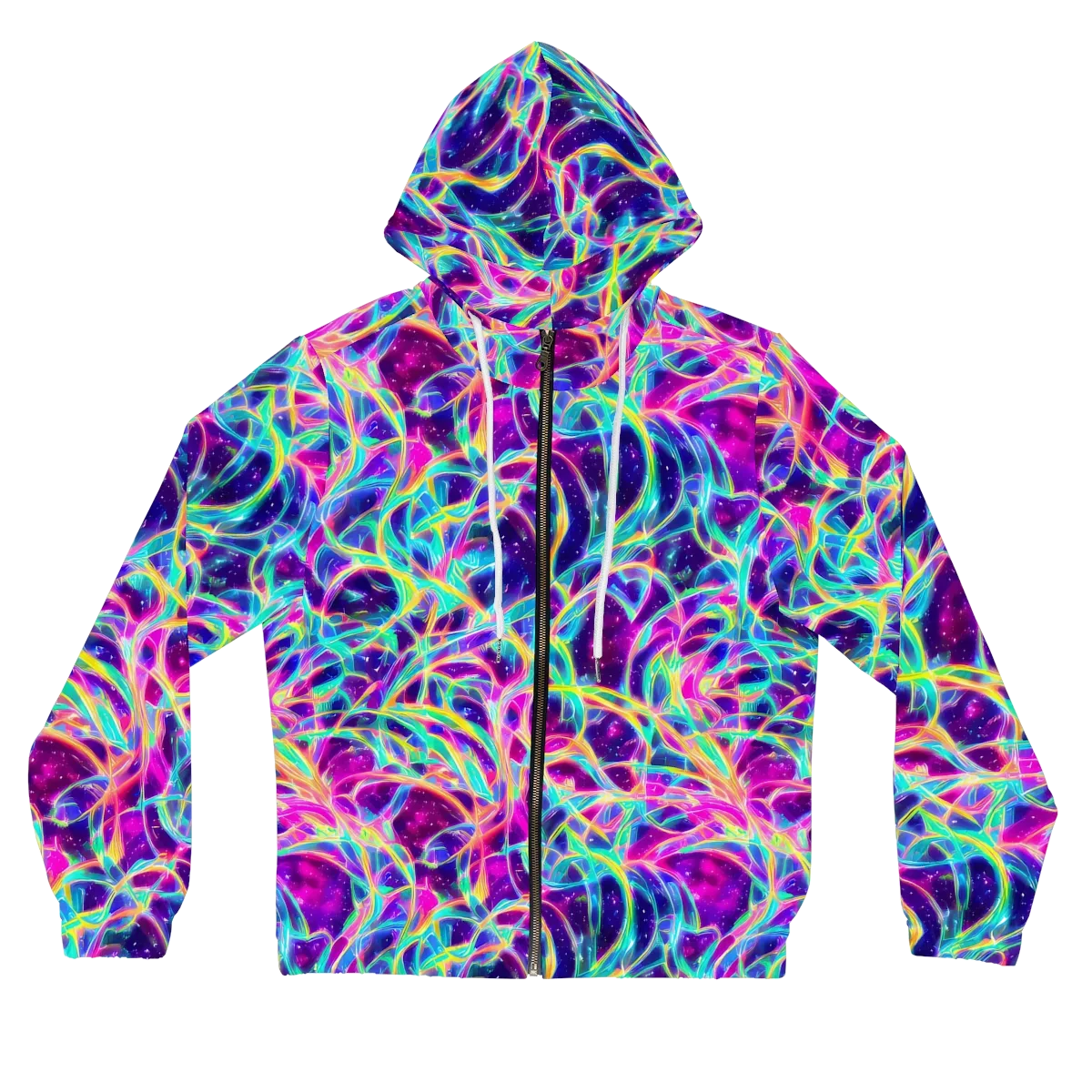 Electric Starweave on Women's Full-Zip Hoodie — Front