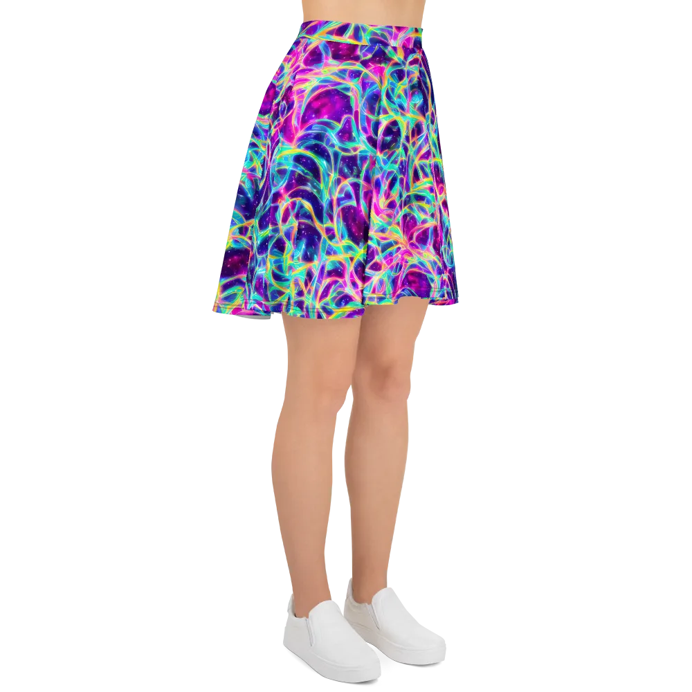 Electric Starweave on Skater Skirt — Right