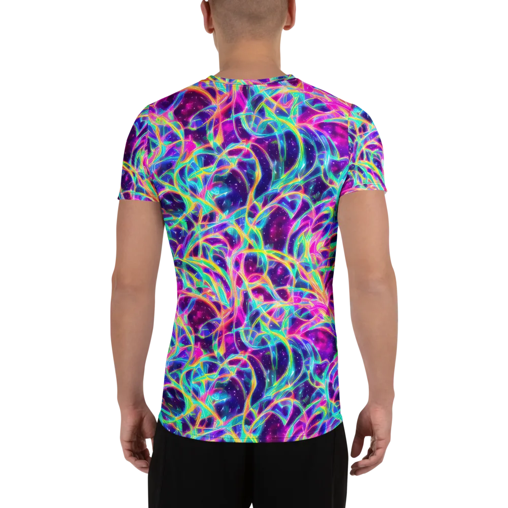 Electric Starweave on Men's Athletic T-Shirt — Back