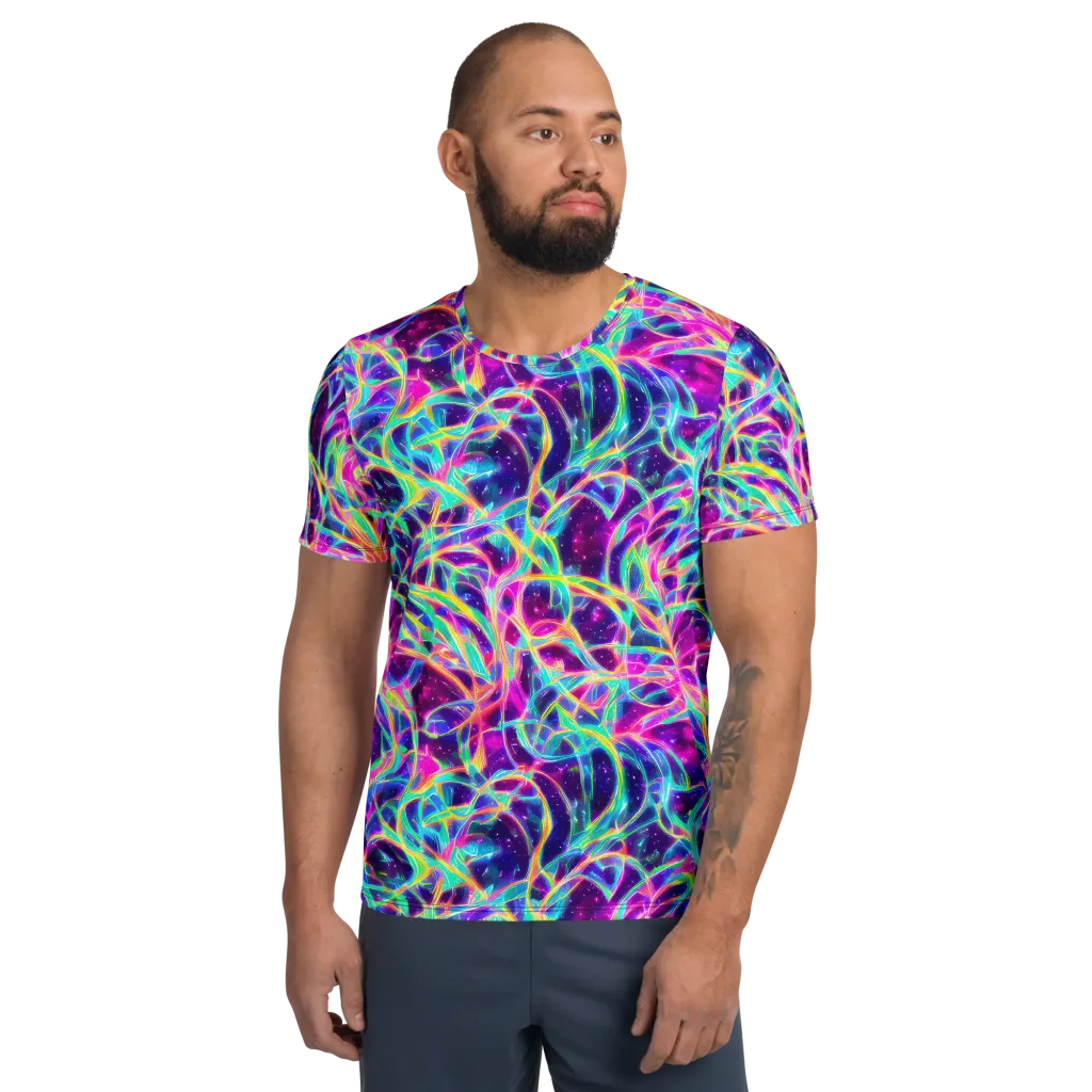 Electric Starweave on Men's Athletic T-Shirt — Front