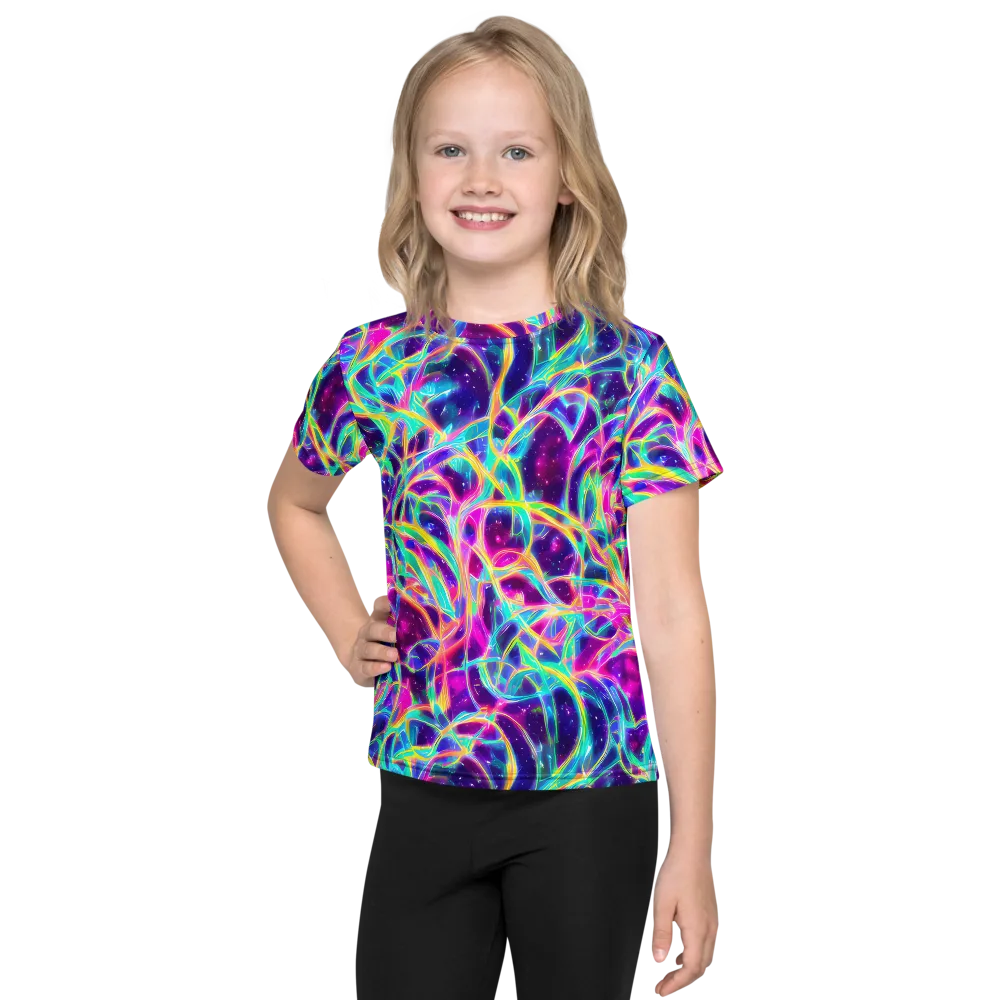 Electric Starweave on Kids Crew Neck T-Shirt — Front