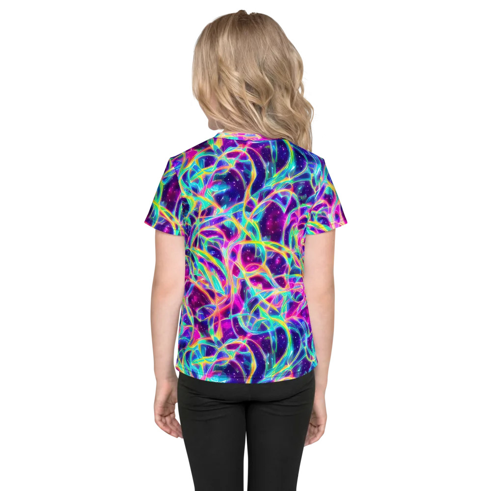 Electric Starweave on Kids Crew Neck T-Shirt — Back