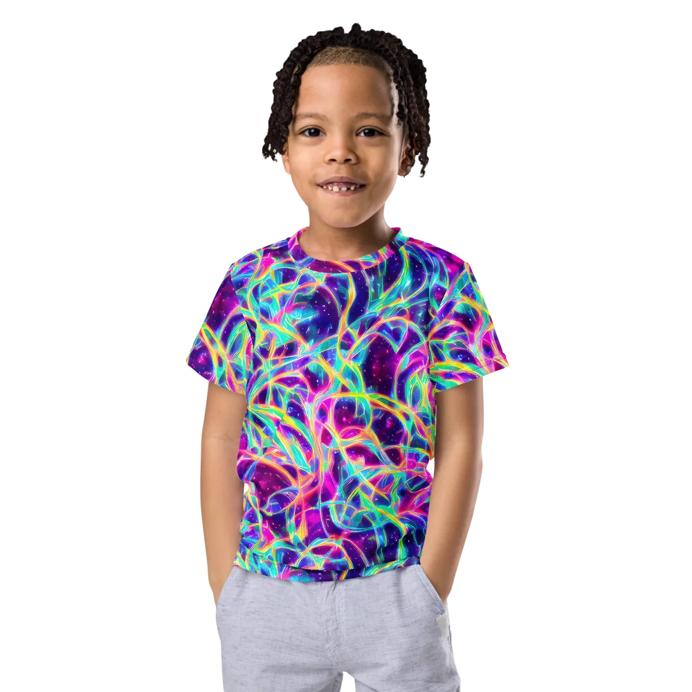 Electric Starweave on Kids Crew Neck T-Shirt — Front