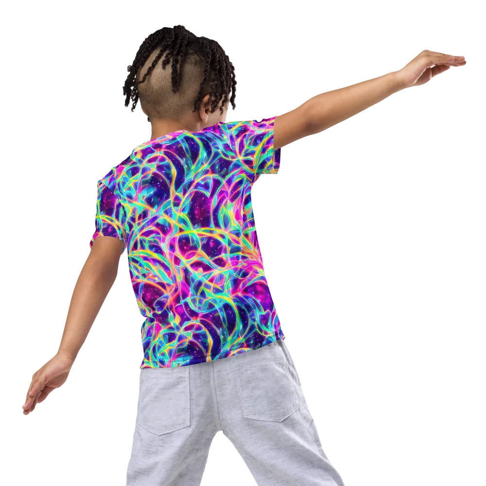 Electric Starweave on Kids Crew Neck T-Shirt — Back