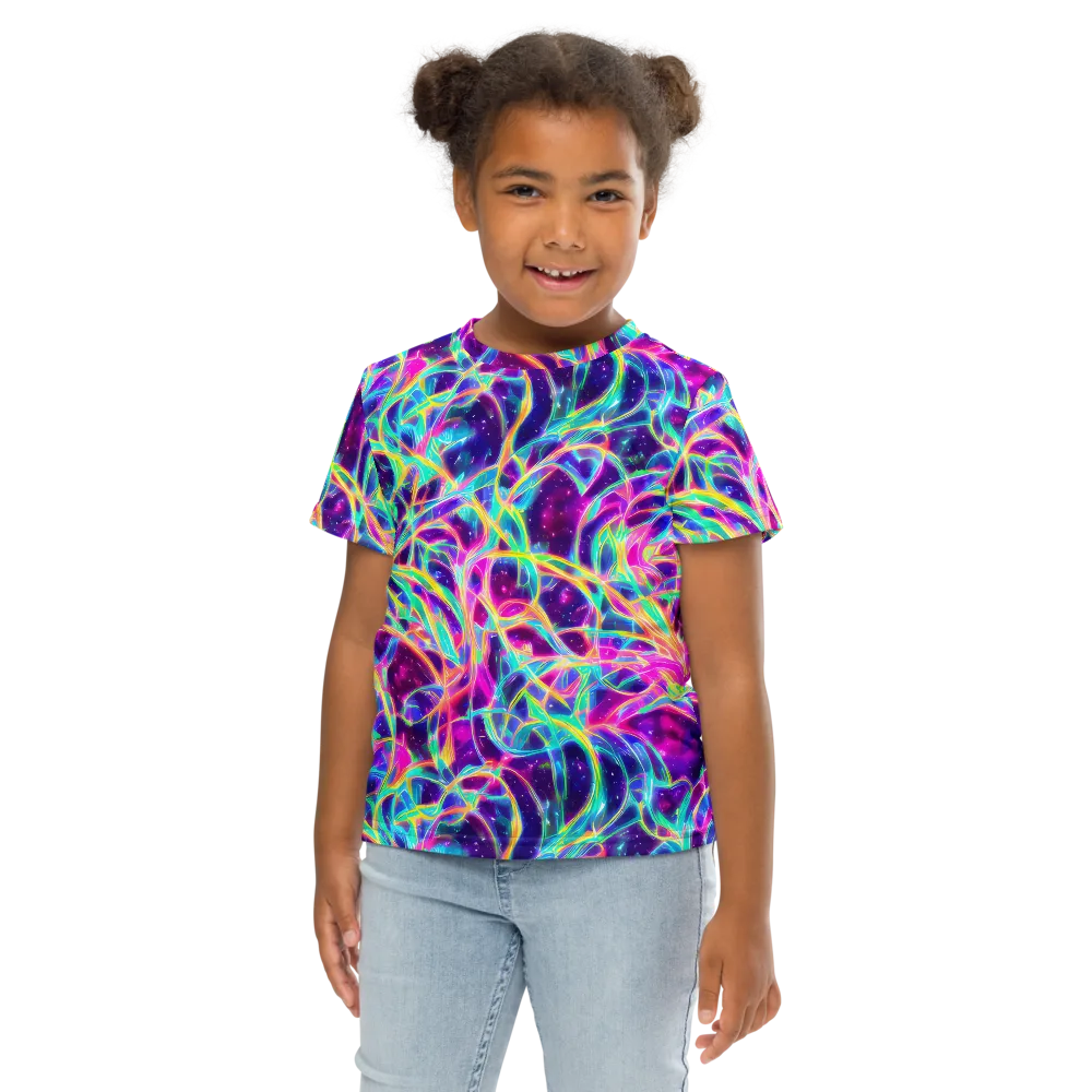 Electric Starweave on Kids Crew Neck T-Shirt — Front