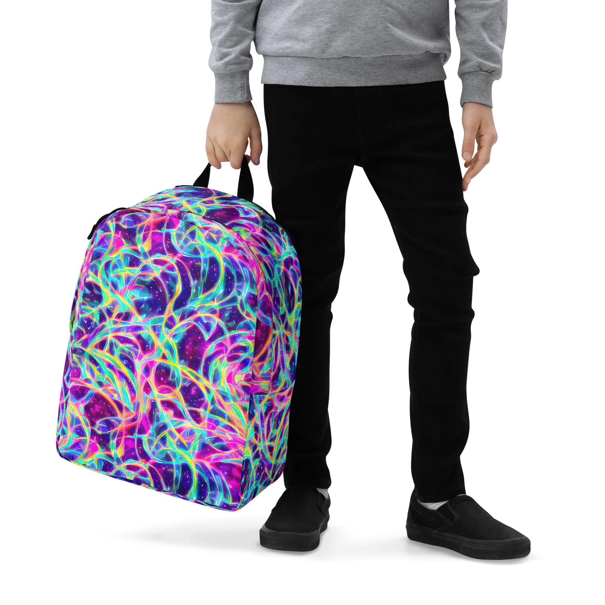 Electric Starweave on Minimalist Backpack — Zoomed-in