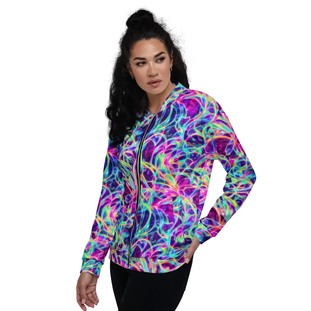 Electric Starweave on Bomber Jacket — Left
