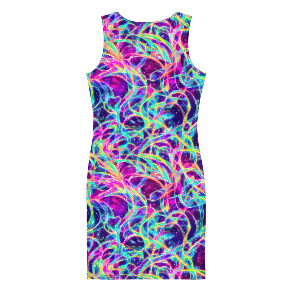 Electric Starweave on Bodycon Dress — Back