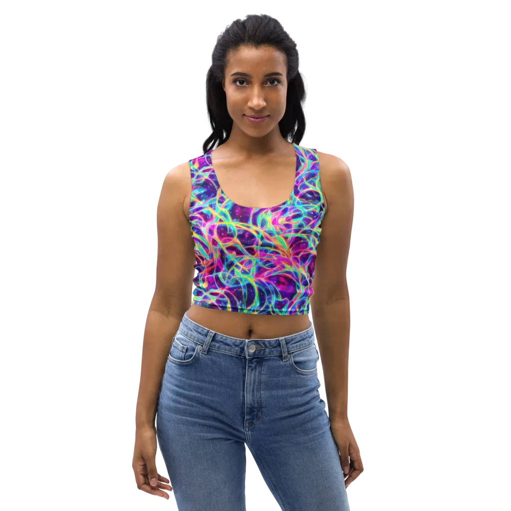 Electric Starweave on Crop Top — Front