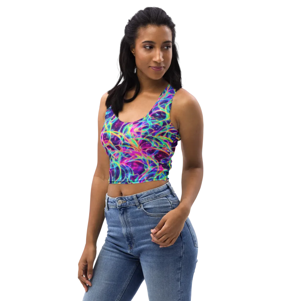 Electric Starweave on Crop Top — Left Front
