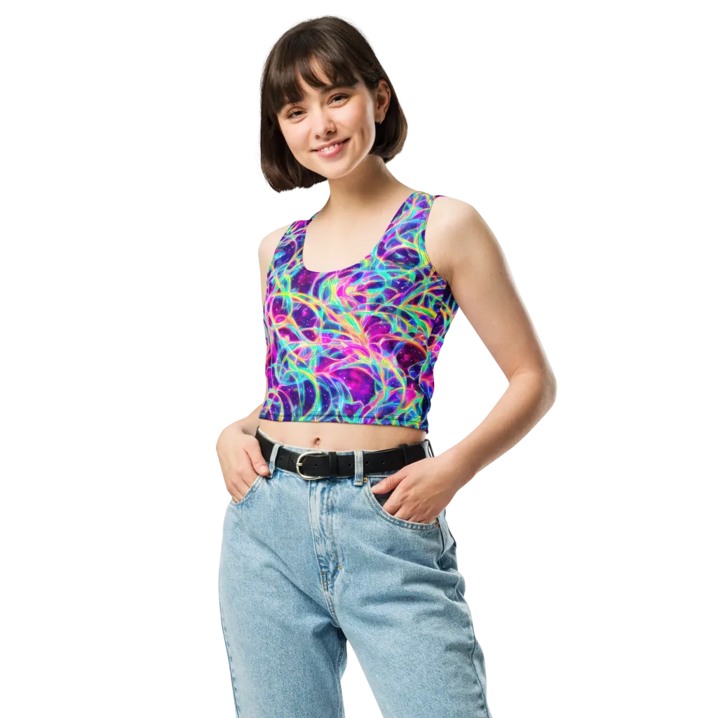 Electric Starweave on Crop Top — Front