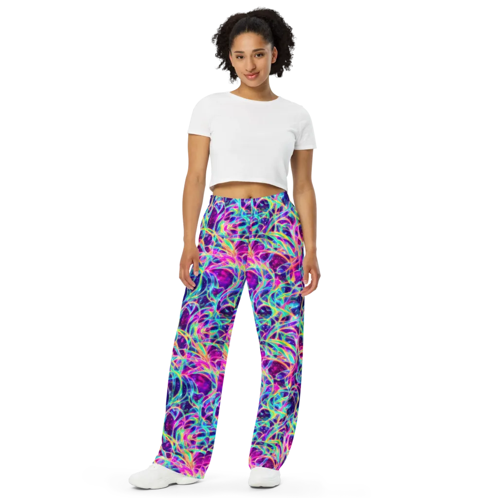 Electric Starweave on Wide-Leg Pants — Front