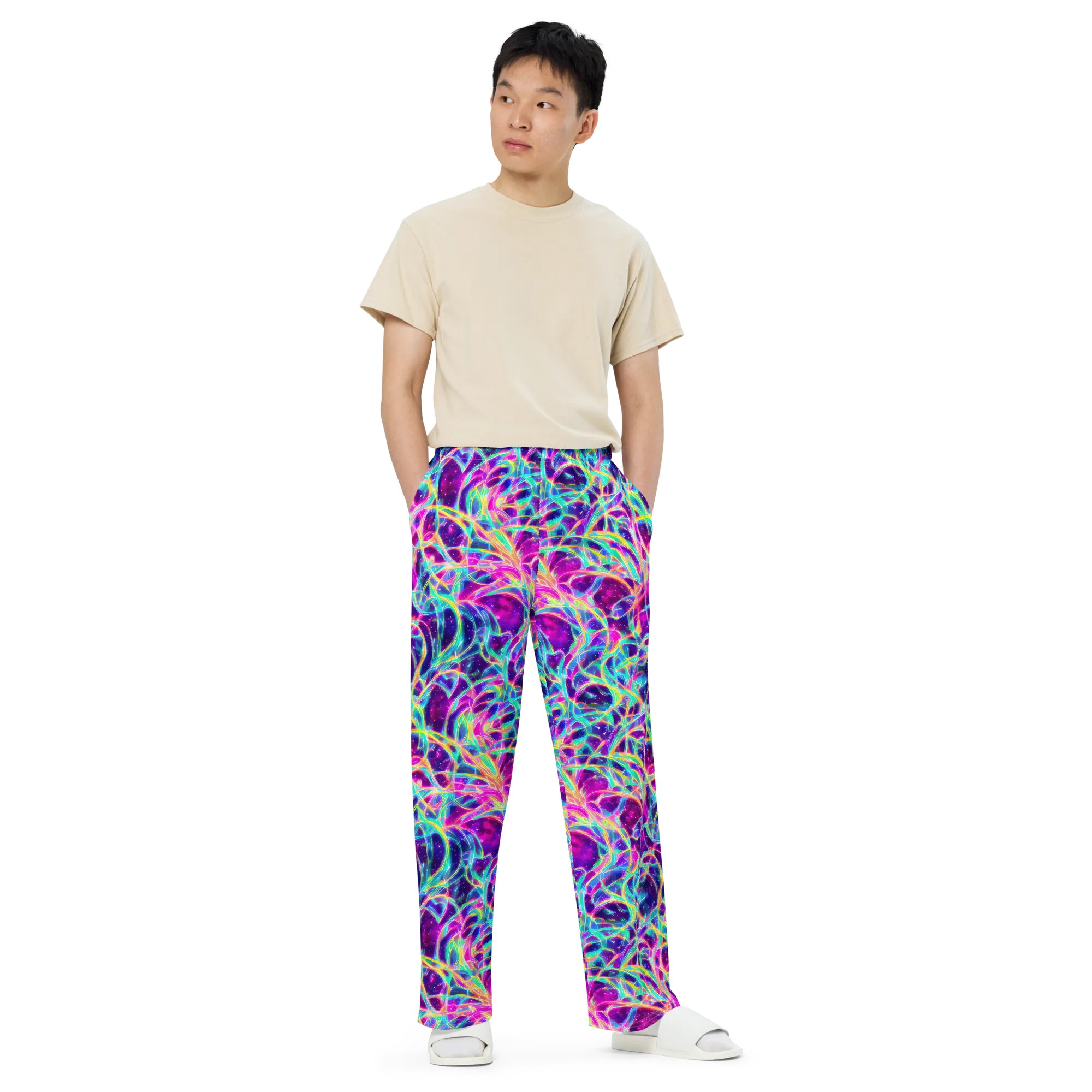 Electric Starweave on Wide-Leg Pants — Front