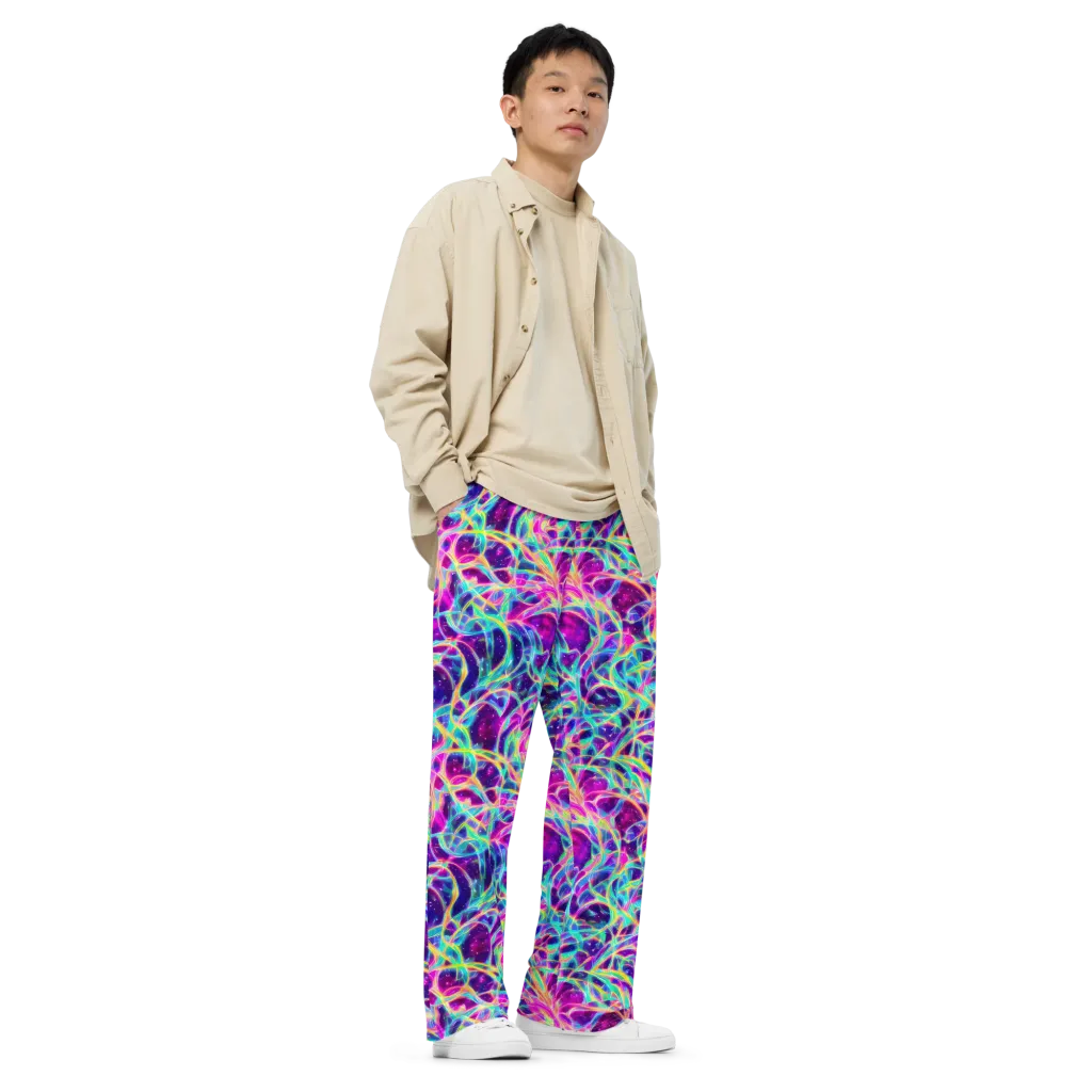 Electric Starweave on Wide-Leg Pants — Right Front