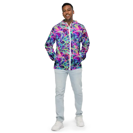 Electric Starweave on a Men's Windbreaker