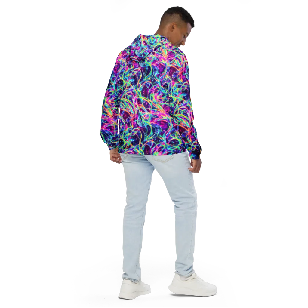 Electric Starweave on Men's Windbreaker — Back