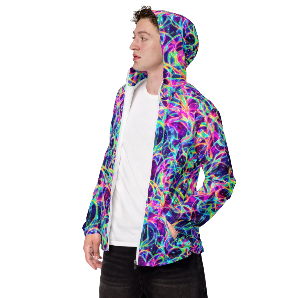 Electric Starweave on Men's Windbreaker — Left Front