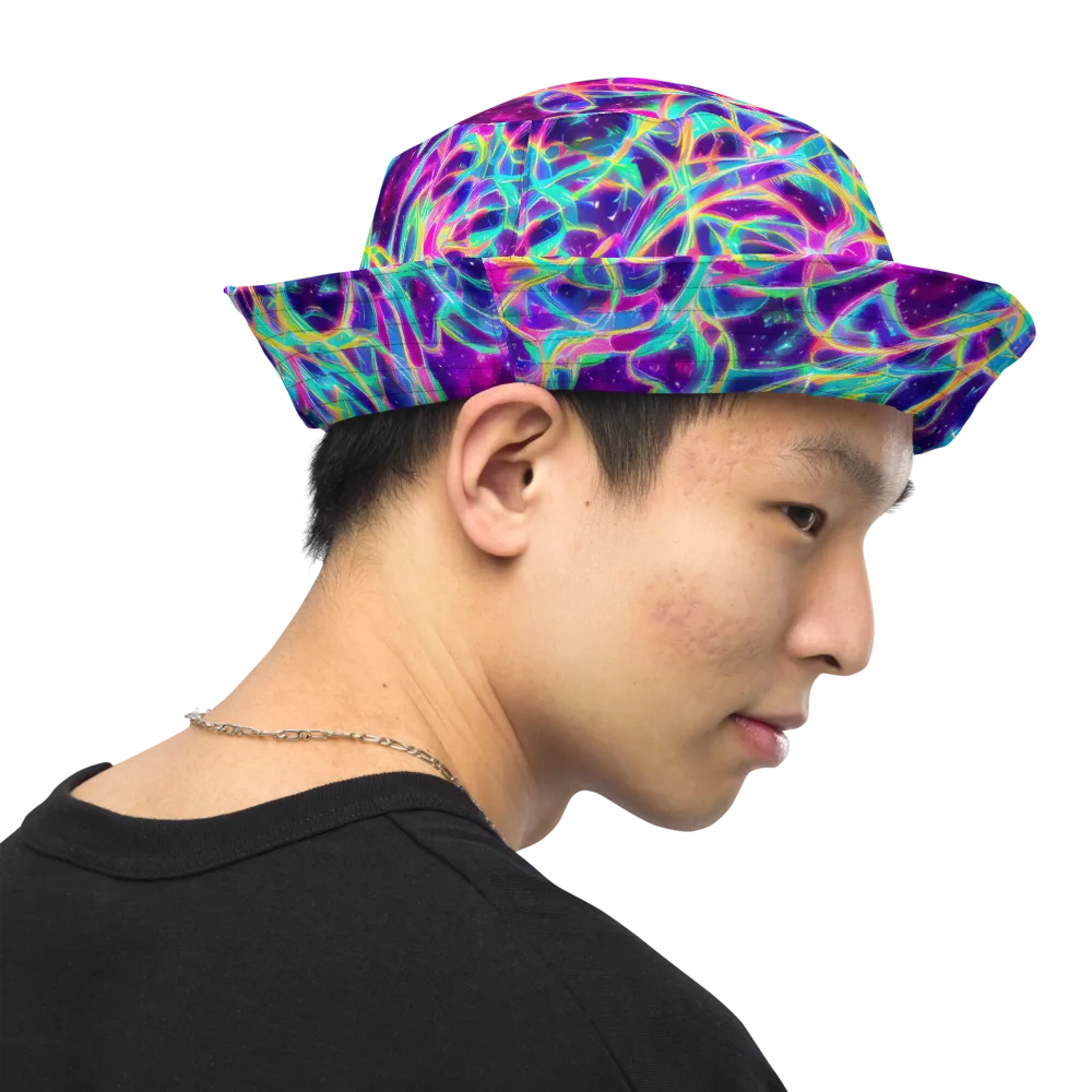 Electric Starweave on Reversible Bucket Hat — Right Outside
