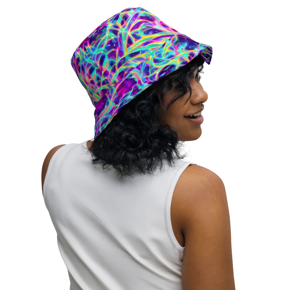Electric Starweave on Reversible Bucket Hat — Right Outside