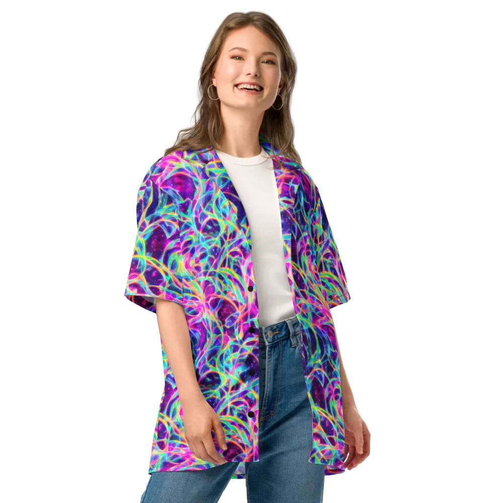 Electric Starweave on Button Shirt — Front