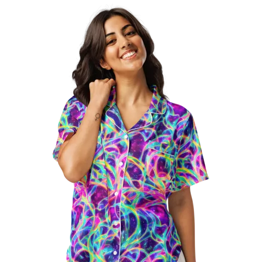 Electric Starweave on a Women's Short Sleeve Pajama Top