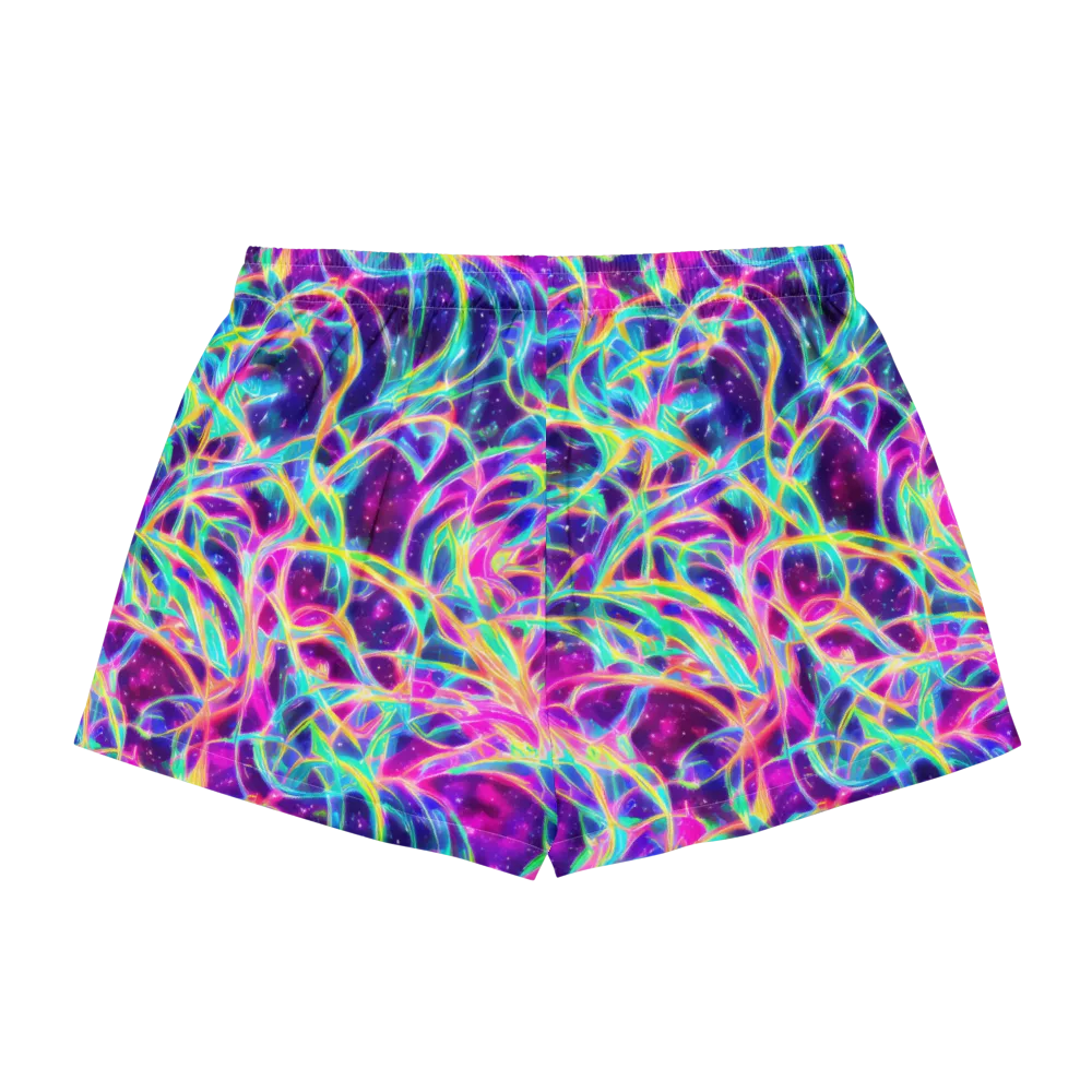Electric Starweave on Women's Pajama Shorts — Back