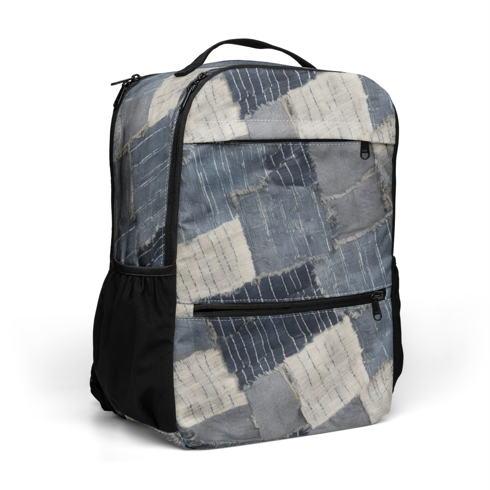 Indigo Mending on Utility Backpack — Right Front