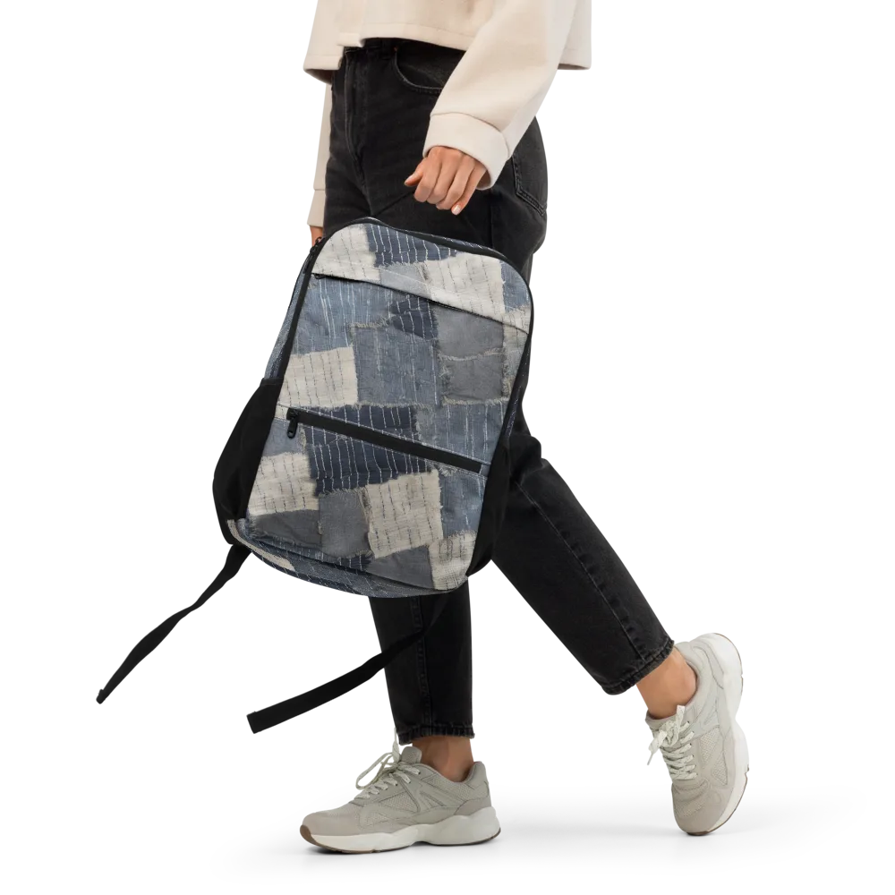 Indigo Mending on Utility Backpack — Front