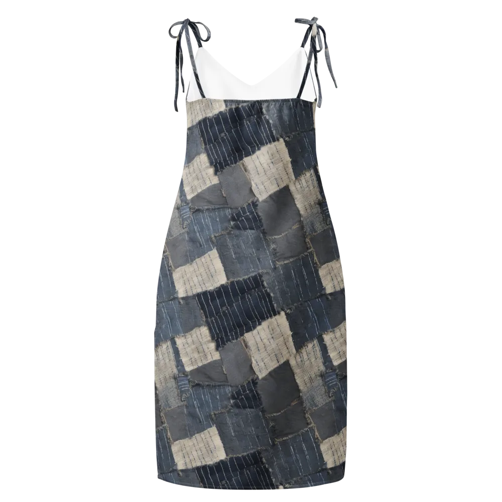Indigo Mending on Slip Dress — Back