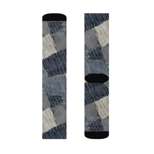 Indigo Mending on a Socks