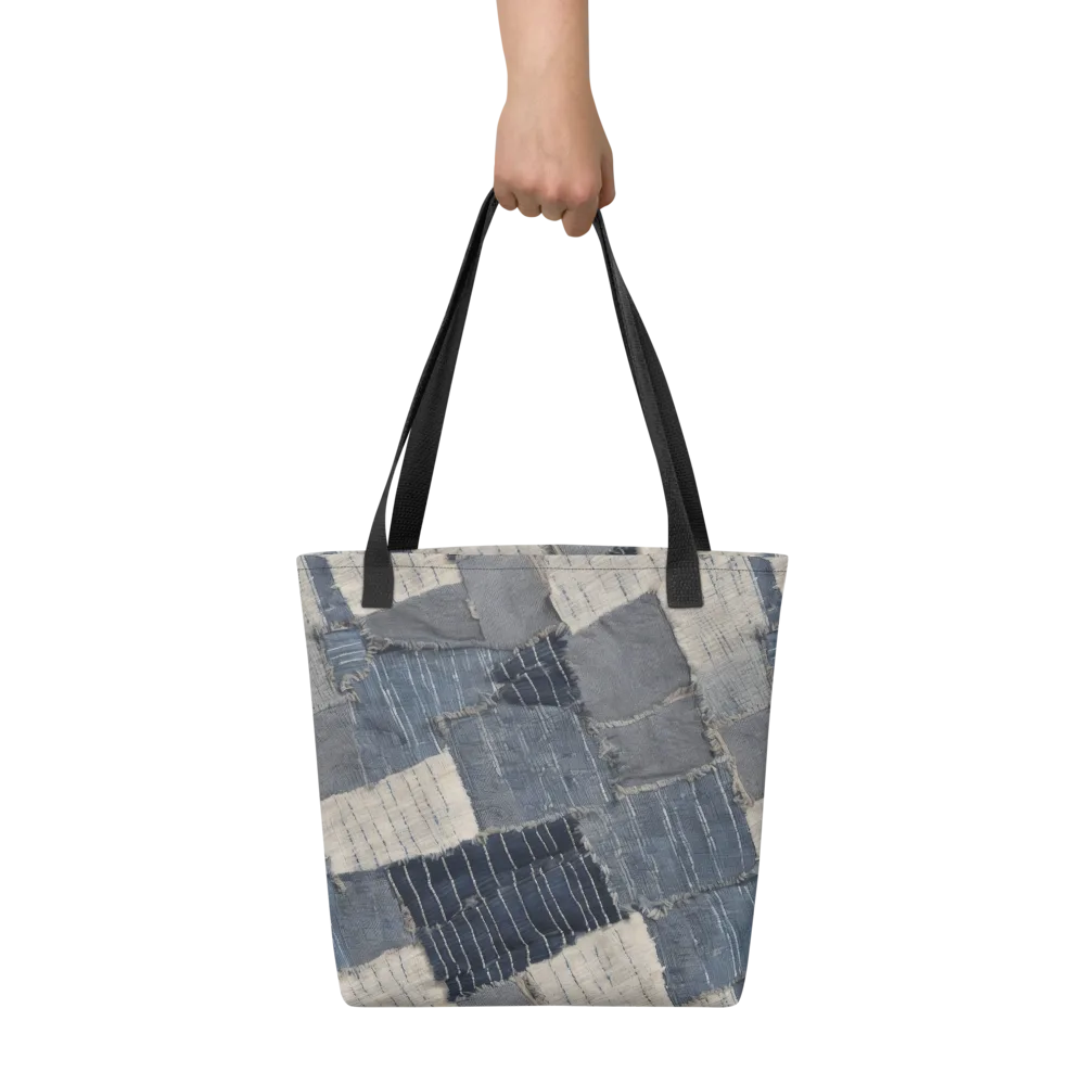 Indigo Mending on Tote Bag — Front