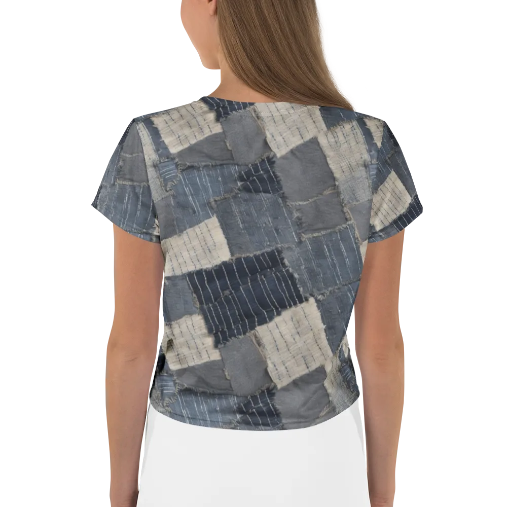 Indigo Mending on Crop Tee — Back