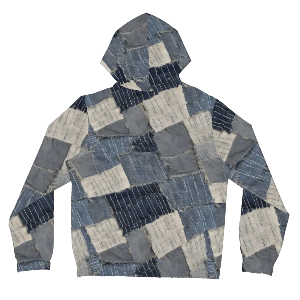Indigo Mending on Women's Full-Zip Hoodie — Back