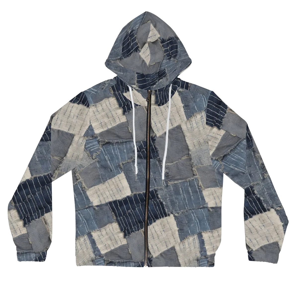 Indigo Mending on Women's Full-Zip Hoodie — Front