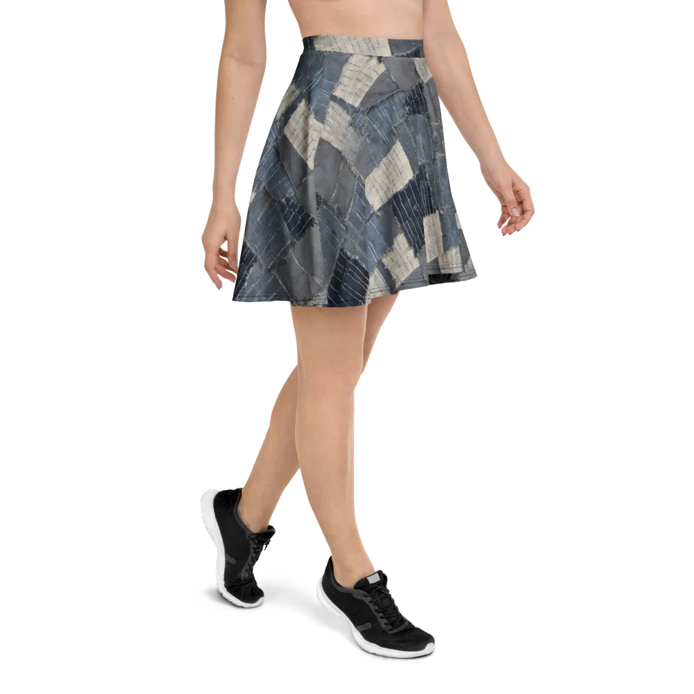 Indigo Mending on Skater Skirt — Right