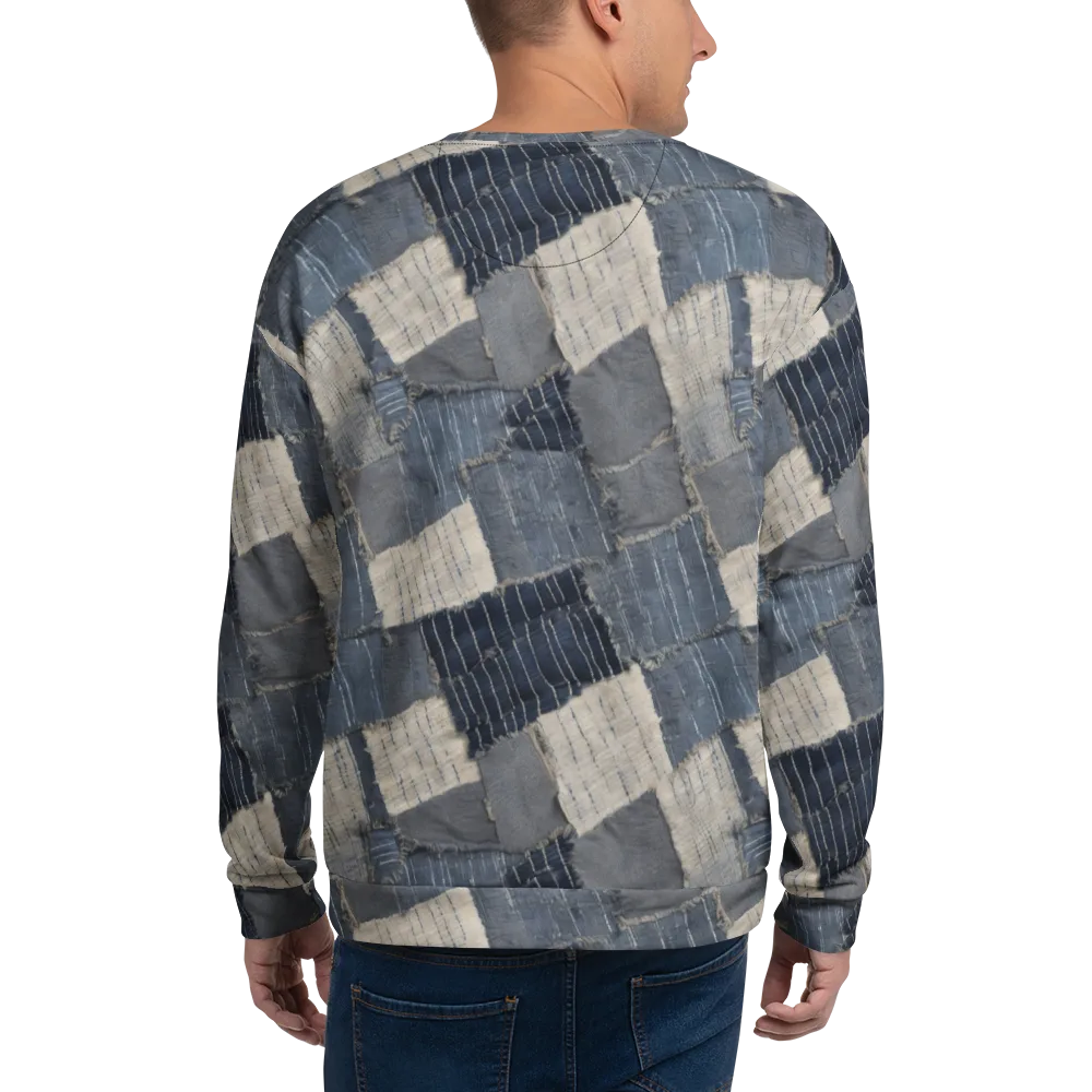 Indigo Mending on Sweatshirt — Back