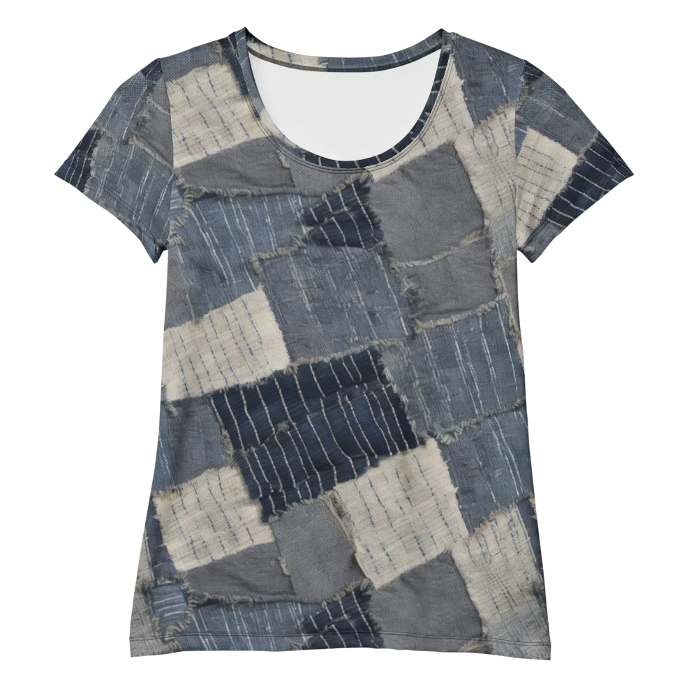 Indigo Mending on Women's Athletic T-Shirt — Front