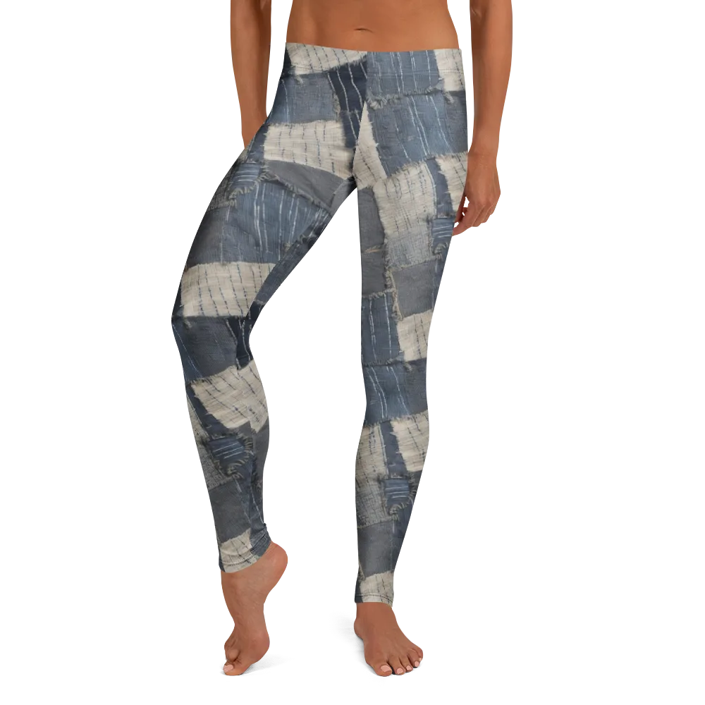 Indigo Mending on Leggings — Front