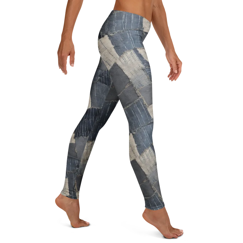 Indigo Mending on Leggings — Right