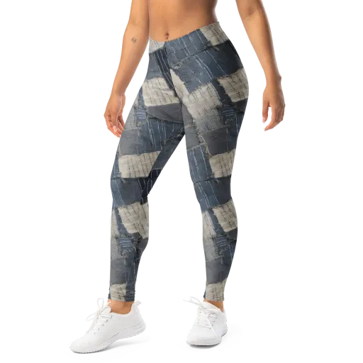 Indigo Mending on a Leggings
