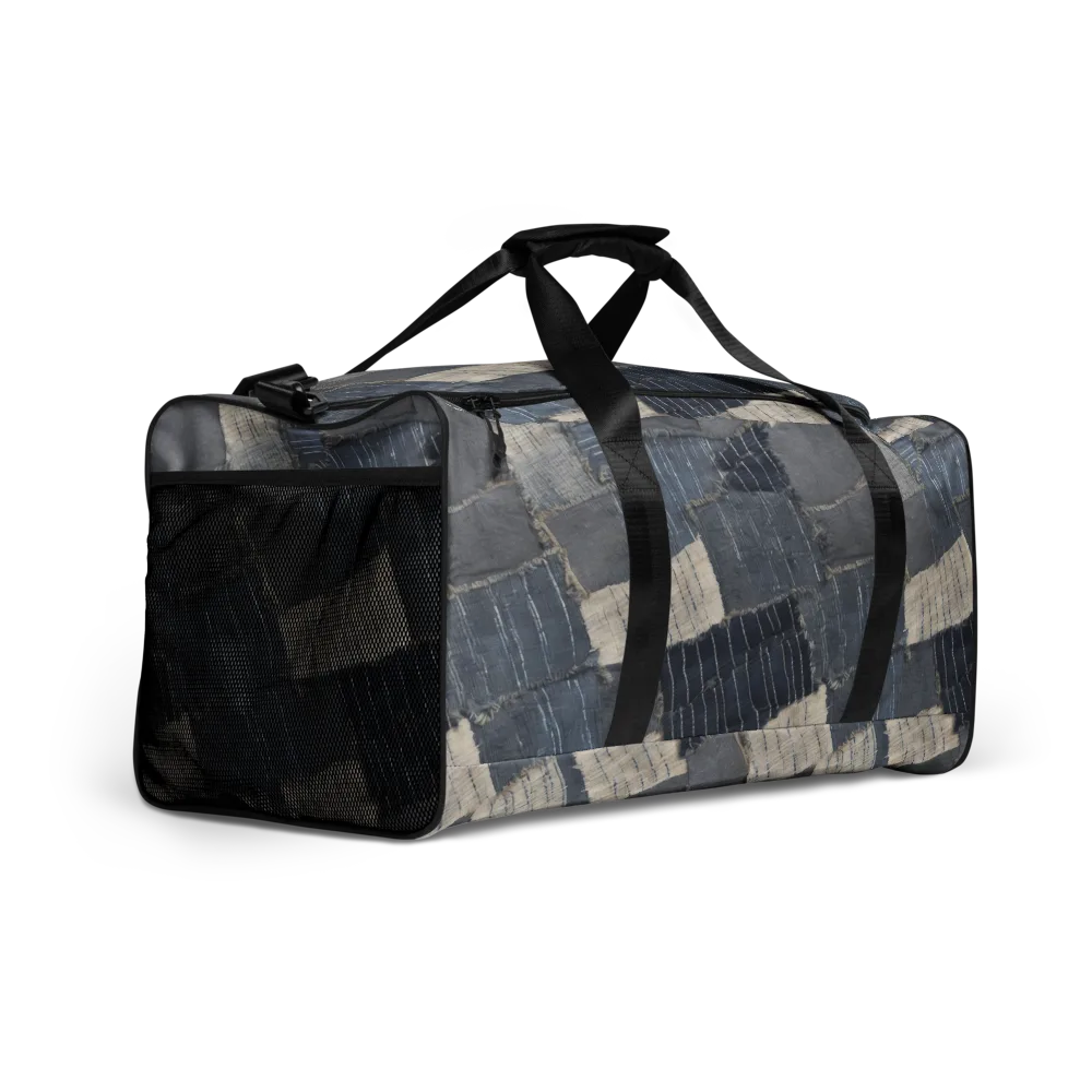 Indigo Mending on Duffle Bag — Right Front