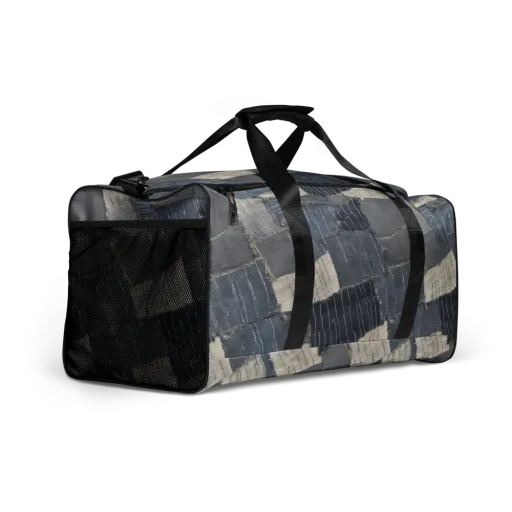 Indigo Mending on a Duffle Bag