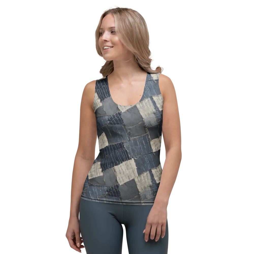 Indigo Mending on Women's Tank Top — Front
