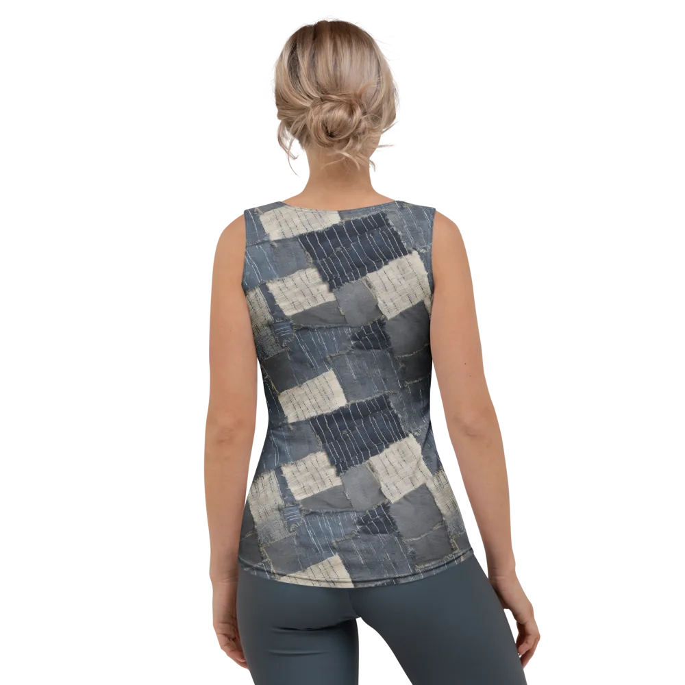 Indigo Mending on Women's Tank Top — Back